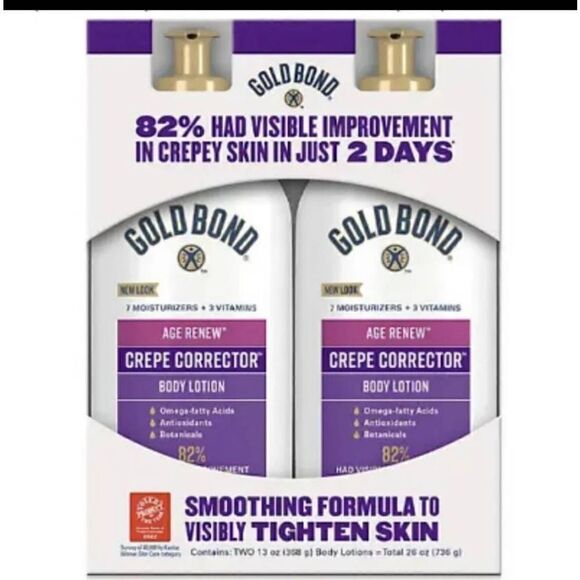 2 Gold Bond Age Renew Crepe Corrector Tightening Body Lotion 13 OZ New